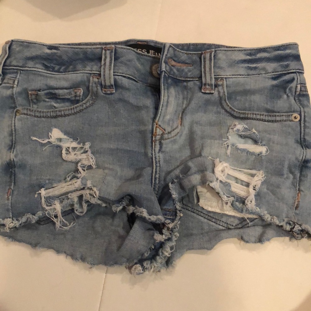Denim ripped shorts